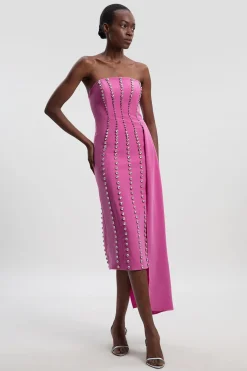 KarenMillen Robe Longue à Détails Drapés et Ornements de Cristaux<Femme Robes Bal De Promo|Robes