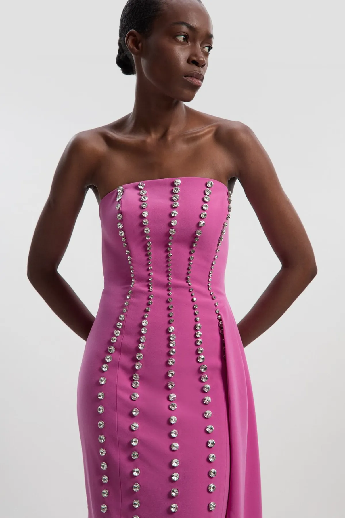 KarenMillen Robe Longue à Détails Drapés et Ornements de Cristaux<Femme Robes Bal De Promo|Robes