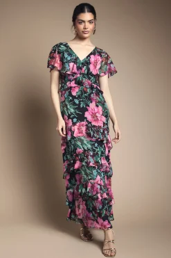 Oasis Robe Longue à Détails Volantés<Femme Toutes Les Robes|Robes Longues