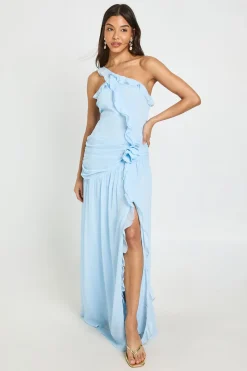 Robe Longue À Détails Volantés