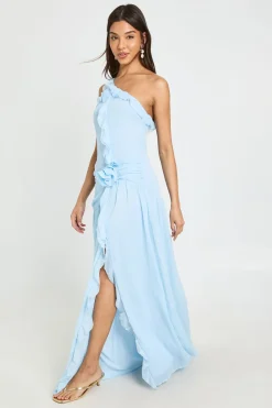 Robe Longue À Détails Volantés