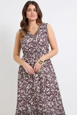 Robe Longue D'été En Coton Dobby À Motif Abstrait