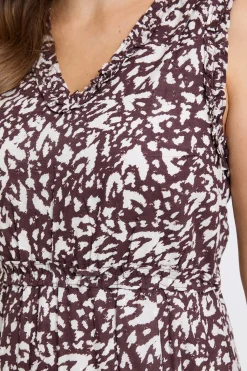 Robe Longue D'été En Coton Dobby À Motif Abstrait
