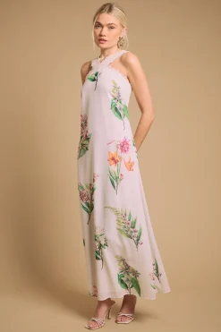 Robe Longue à Encolure Américaine