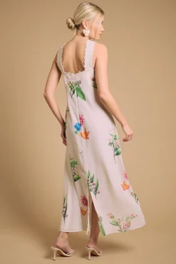 Robe Longue à Encolure Américaine