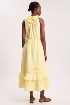 KarenMillen Robe Longue À Encolure Américaine Avec Appliqués Floraux Et Jupe À Volants Étagés<Femme Robes Demoiselles D'Honneur|Robes