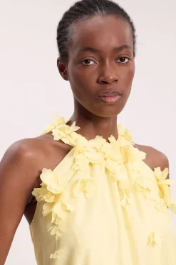 KarenMillen Robe Longue À Encolure Américaine Avec Appliqués Floraux Et Jupe À Volants Étagés<Femme Robes Demoiselles D'Honneur|Robes