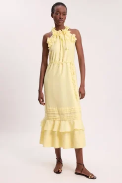 KarenMillen Robe Longue À Encolure Américaine Avec Appliqués Floraux Et Jupe À Volants Étagés<Femme Robes Demoiselles D'Honneur|Robes