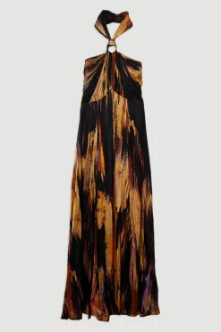 KarenMillen Robe Longue À Encolure Américaine Petite Marble Devour<Femme Robes|Robes D’Automne