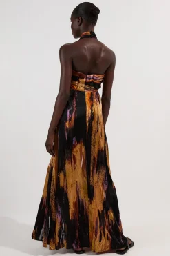 KarenMillen Robe Longue À Encolure Américaine Petite Marble Devour<Femme Robes|Robes D’Automne