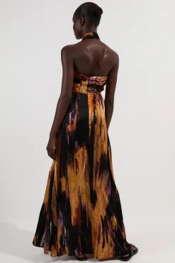 KarenMillen Robe Longue À Encolure Américaine Petite Marble Devour<Femme Robes|Robes D’Automne