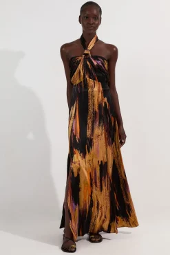 KarenMillen Robe Longue À Encolure Américaine Petite Marble Devour<Femme Robes|Robes D’Automne