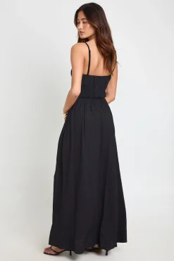 Robe Longue À Encolure Carrée Avec Corsage Froncé Et Texture