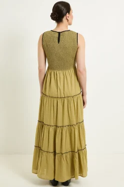 Robe Longue En Coton Dobby D'été