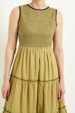 Robe Longue En Coton Dobby D'été