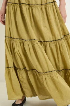 Robe Longue En Coton Dobby D'été