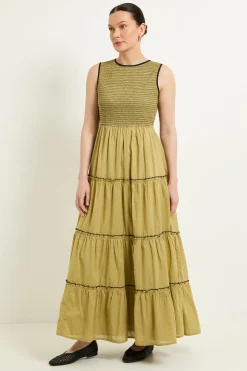 Robe Longue En Coton Dobby D'été