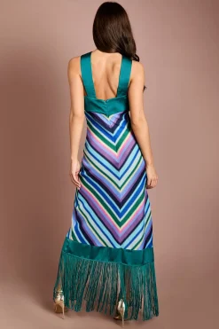 Robe Longue En Crochet À Col Croisé