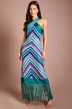 Robe Longue En Crochet À Col Croisé