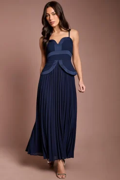 Robe Longue En Crêpe À Bretelles