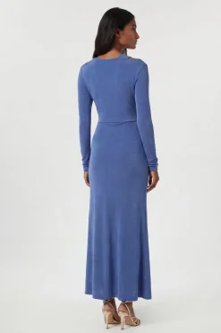 KarenMillen Robe Longue En Crêpe Fluide Avec Détail Torsadé<Femme Robes Bal De Promo|Robes À Manches Longues