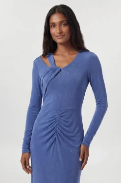 KarenMillen Robe Longue En Crêpe Fluide Avec Détail Torsadé<Femme Robes Bal De Promo|Robes À Manches Longues