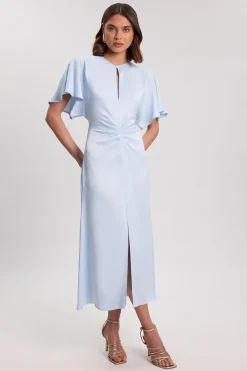 Robe Longue En Crêpe Satiné De Viscose Tissé