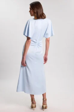 Robe Longue En Crêpe Satiné De Viscose Tissé