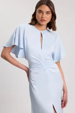 Robe Longue En Crêpe Satiné De Viscose Tissé