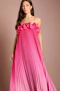 Coast Robe Longue En Georgette Imprimée Ombré Avec Détails À Volants<Femme Toutes Les Robes|Robes Longues