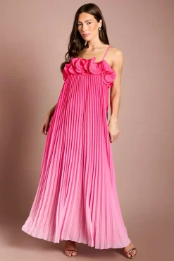 Coast Robe Longue En Georgette Imprimée Ombré Avec Détails À Volants<Femme Toutes Les Robes|Robes Longues