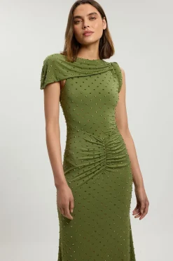 Robe Longue En Jersey Ornée De Clous Avec Détail Torsadé Petite