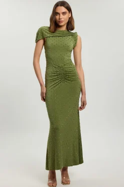 Robe Longue En Jersey Ornée De Clous Avec Détail Torsadé Petite