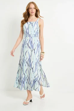 Wallis Robe Longue En Jersey À Rayures Avec Taille Froncée<Femme Robes|Robes Longues