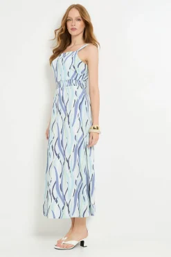 Wallis Robe Longue En Jersey À Rayures Avec Taille Froncée<Femme Robes|Robes Longues
