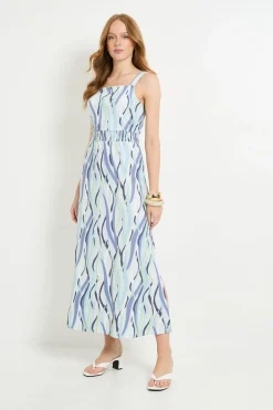 Wallis Robe Longue En Jersey À Rayures Avec Taille Froncée<Femme Robes|Robes Longues