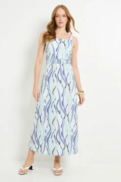 Wallis Robe Longue En Jersey À Rayures Avec Taille Froncée<Femme Robes|Robes Longues