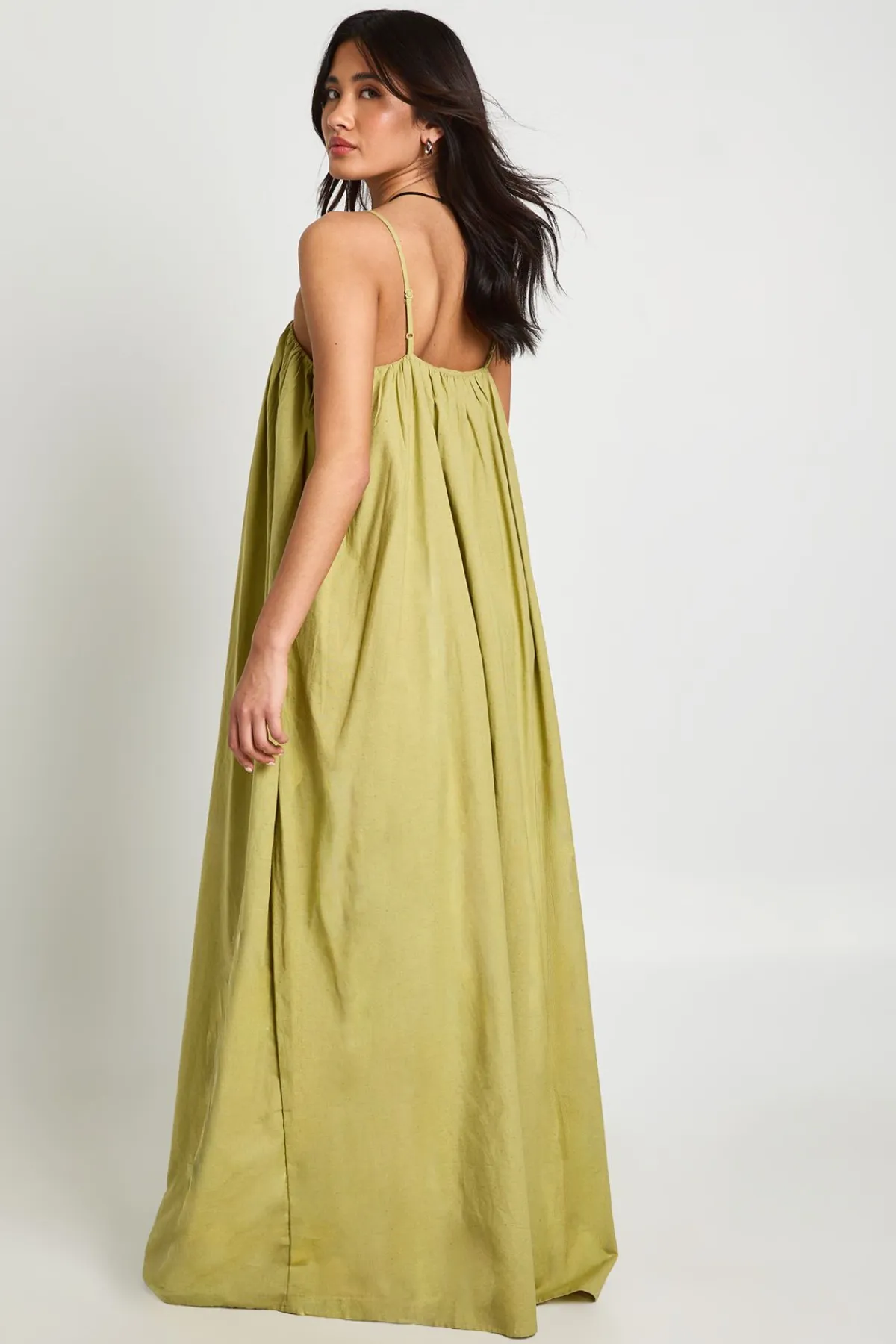 boohoo Robe Longue En Lin Avec Poches Détaillées<Femme Robes Patineuses|Robes
