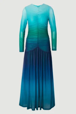 KarenMillen Robe Longue en Maille Ombrée à Manches Longues<Femme Robes À Manches Longues|Robes