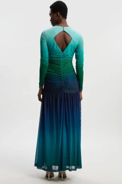 KarenMillen Robe Longue en Maille Ombrée à Manches Longues<Femme Robes À Manches Longues|Robes