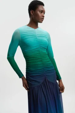 KarenMillen Robe Longue en Maille Ombrée à Manches Longues<Femme Robes À Manches Longues|Robes
