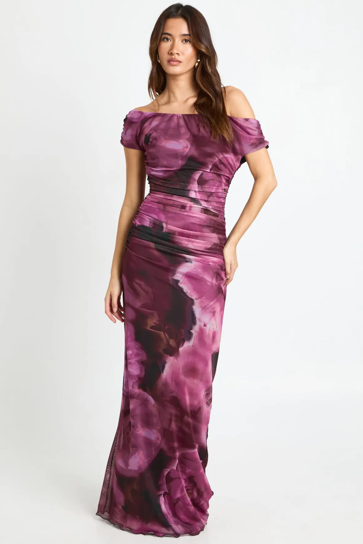 Robe Longue en Maille Épaules Dénudées
