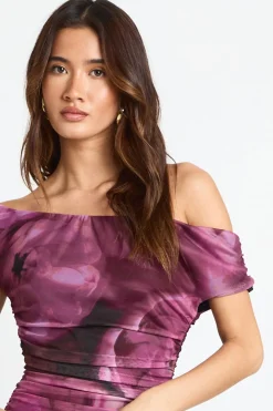 Robe Longue en Maille Épaules Dénudées
