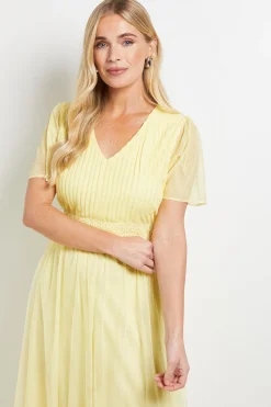 Wallis Robe Longue En Mesh Avec Finitions En Dentelle - Collection Petite<Femme Satin Et Dentelle|Robes