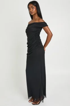 Robe Longue En Mesh À Épaules Dénudées