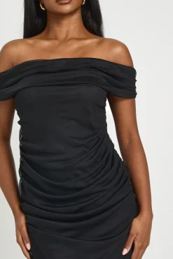 Robe Longue En Mesh À Épaules Dénudées