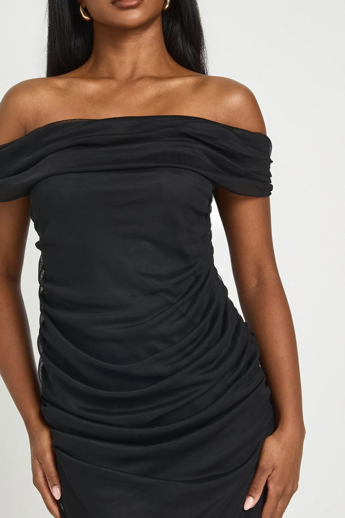 Robe Longue En Mesh À Épaules Dénudées