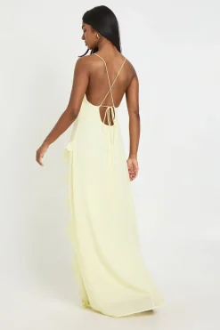 Robe Longue En Mousseline Avec Détail De Volants