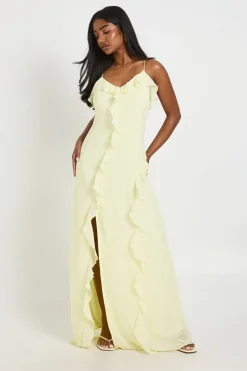 Robe Longue En Mousseline Avec Détail De Volants