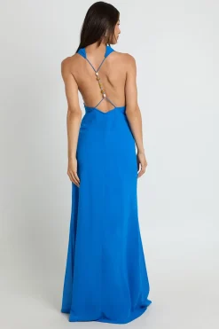Robe Longue En Mousseline Avec Col Bénitier Haut Et Dos Nu Pour Femmes Grandes
